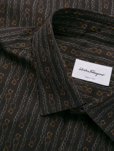 Shop Ferragamo Chains Print Shirt In Black