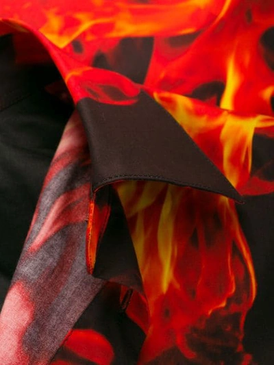 MSGM 火焰印花衬衫 - 红色