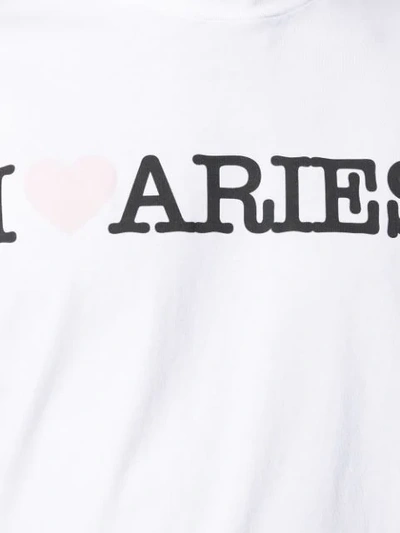 Shop Aries Branded T-shirt In White