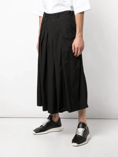 Shop Yohji Yamamoto Pleated Waist Trousers In Black