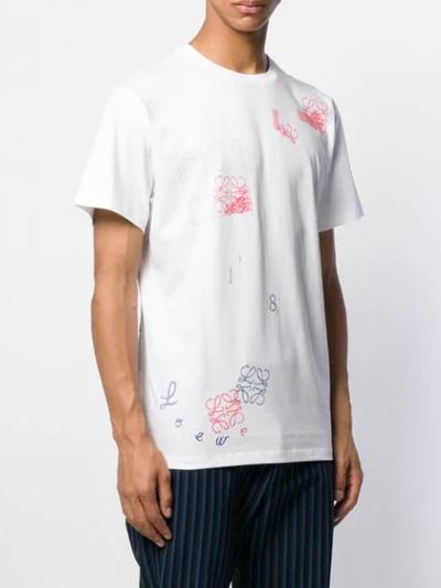 Shop Loewe Embroidered Letters T-shirt In White