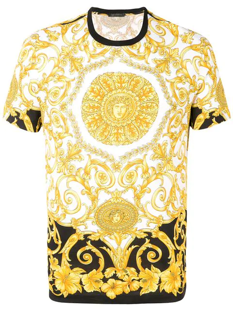 versace gold hibiscus shirt
