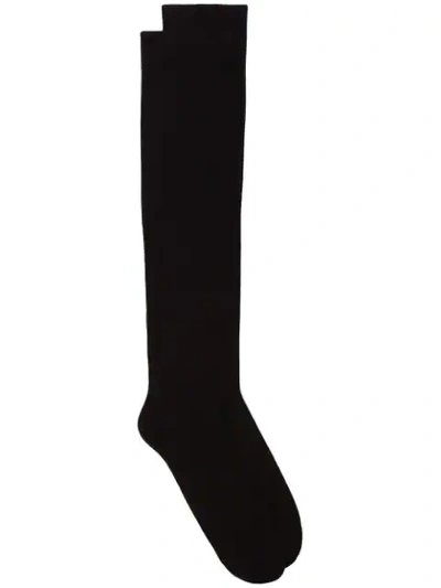 Shop Rick Owens Logo Print Socks In Black