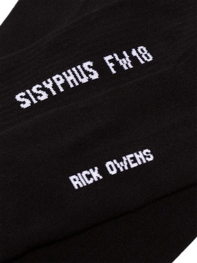 Shop Rick Owens Logo Print Socks In Black