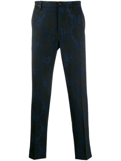 Shop Dolce & Gabbana Brocade Print Trousers In Black