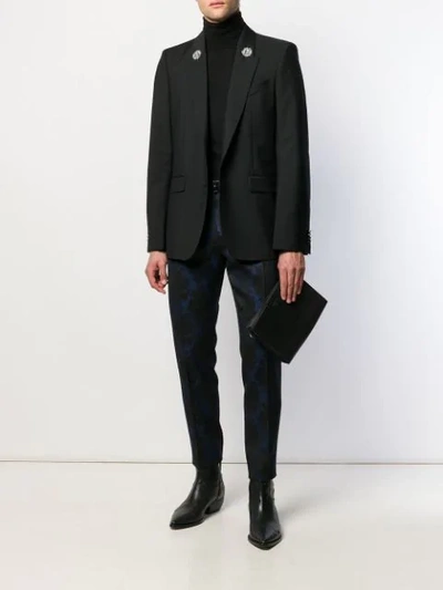 Shop Dolce & Gabbana Brocade Print Trousers In Black