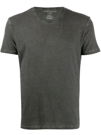 Shop Majestic Slim-fit T-shirt In Grey