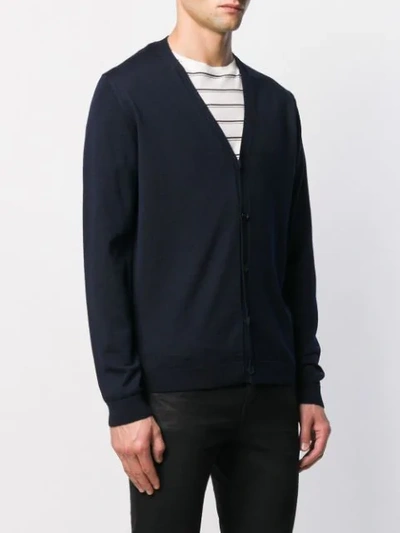 Shop Roberto Collina V-neck Knitted Cardigan In Blue
