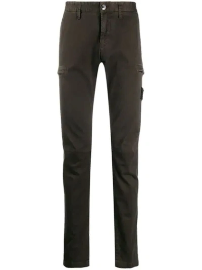 Shop Stone Island Slim-fit Trousers In Grey