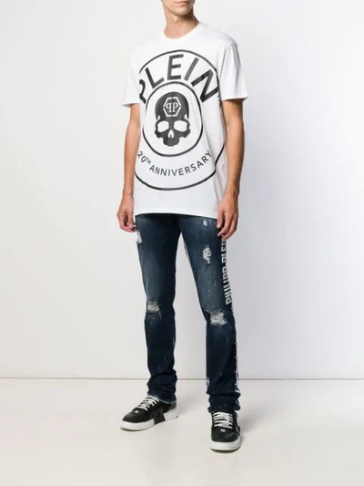 Shop Philipp Plein T-shirt Mit Logo In 01 White