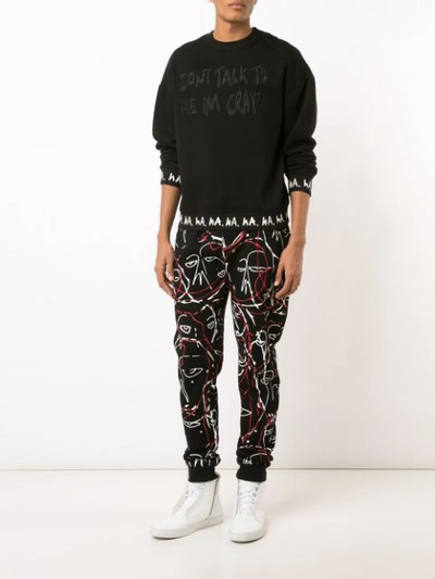 Shop Haculla 'i'm Crazy' Print Sweatshirt - Black