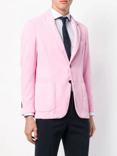 Shop Gabriele Pasini Single Breasted Corduroy Blazer - Pink