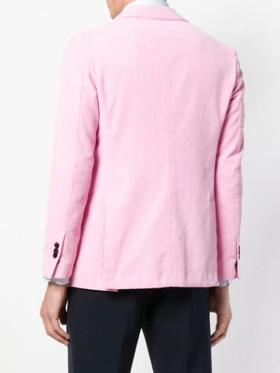 Shop Gabriele Pasini Single Breasted Corduroy Blazer - Pink
