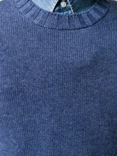 BRUNELLO CUCINELLI CREW NECK CASHMERE SWEATER - 蓝色