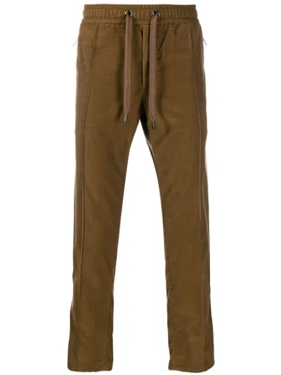 Shop Dolce & Gabbana Corduroy Track Pants In Brown