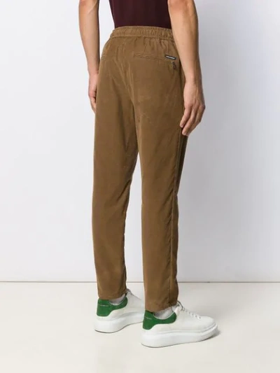 Shop Dolce & Gabbana Corduroy Track Pants In Brown