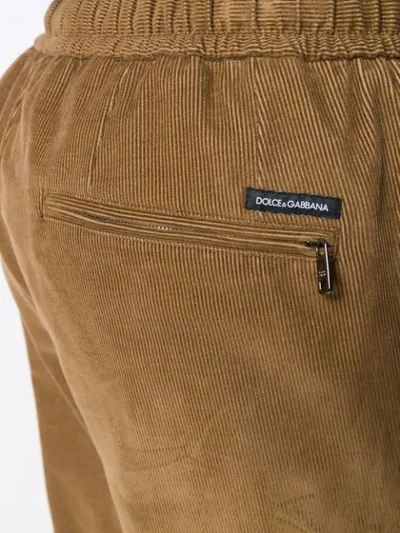 Shop Dolce & Gabbana Corduroy Track Pants In Brown