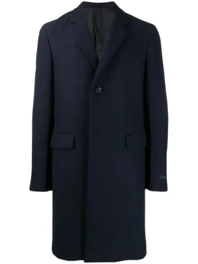 Shop Prada Single-breasted Coat In Blue