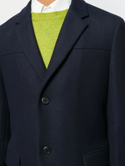 Shop Prada Single-breasted Coat In Blue