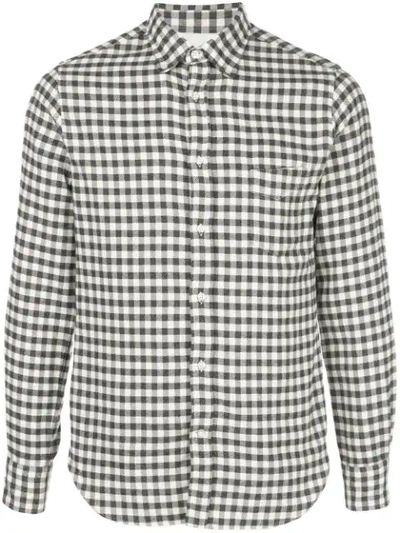 Shop Officine Generale Brushed Flannel Check Shirt In Black