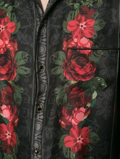 Shop Dolce & Gabbana Rose Print Shirt In Black