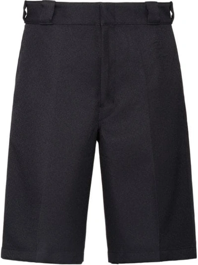Shop Prada Gabardine Bermuda Shorts In Black