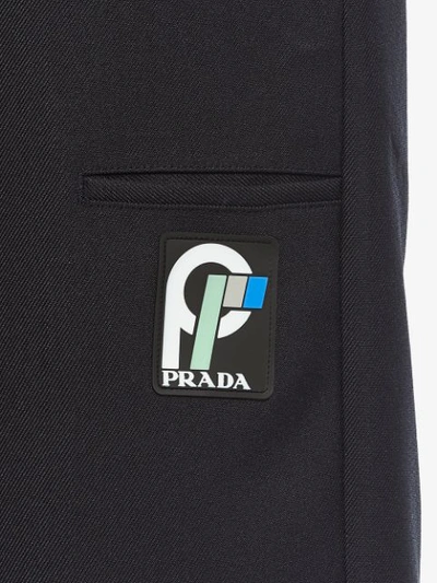 Shop Prada Gabardine Bermuda Shorts In Black