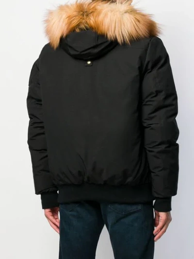 Shop Moose Knuckles Hooded Down Jacket In Black