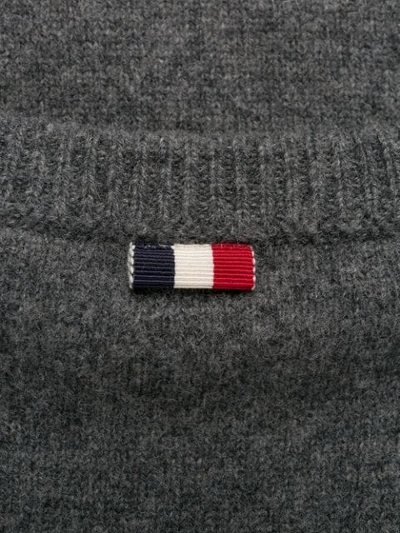 Shop Moncler Intarsia Logo Sweater In Grey