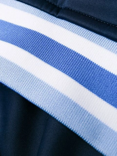Shop Michael Kors Stripe Trimmed Bomber Jacket In Blue