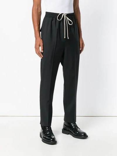 Shop Rick Owens Drawstring Trousers In Black