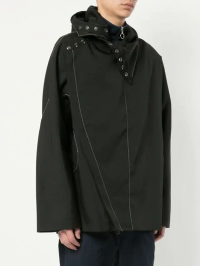 Shop Kiko Kostadinov Contrast Stitching Jacket - Black