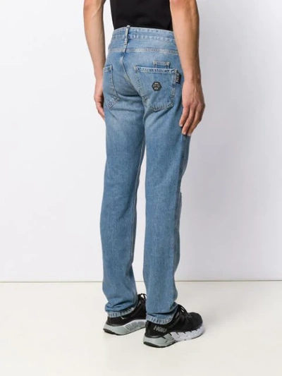 Shop Philipp Plein Straight Cut Original Jeans In Blue
