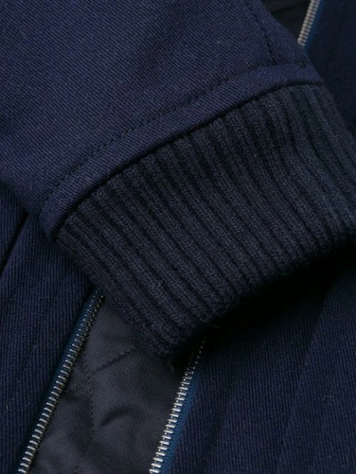 Shop Apc Contrast-collar Bomber Jacket In Blue