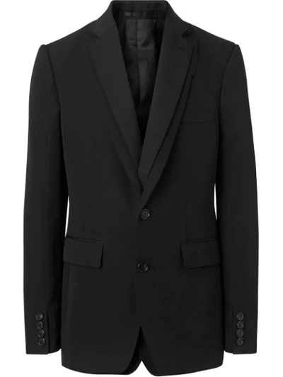 Shop Burberry English Fit Reconstructed Wool Tailored Jacket In Black