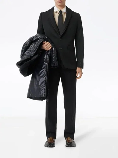 Shop Burberry English Fit Reconstructed Wool Tailored Jacket In Black