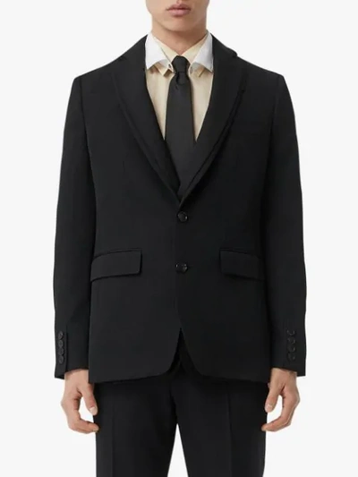 Shop Burberry English Fit Reconstructed Wool Tailored Jacket In Black