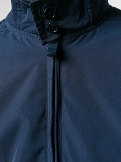 Shop Aspesi Zip-up Bomber Jacket In Blue