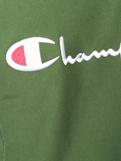 Shop Champion Classic Logo Jersey Sweater In Green