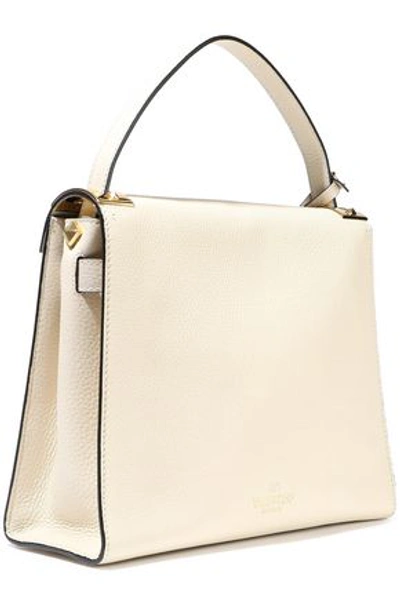 Shop Valentino Garavani Woman My Rockstud Textured-leather Tote Cream