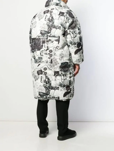Shop Fendi Reversible Oversized Down Coat In White