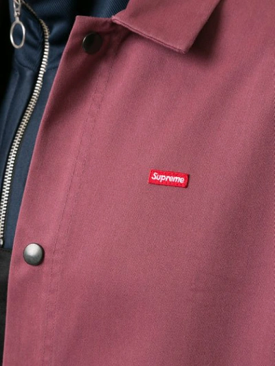 Shop Supreme Buttoned Work Jacket In Burgundy