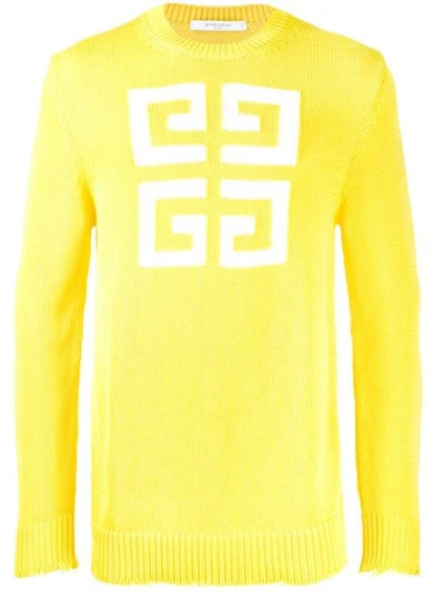 Shop Givenchy Logo Sweater In Yellow