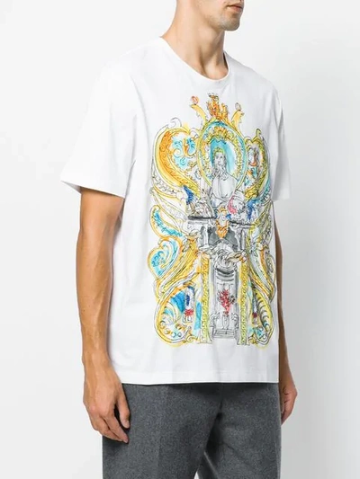 Shop Versace Greek Mythology Drawing Print T-shirt In White