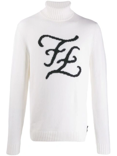 Shop Fendi Ff Logo Jumper In White