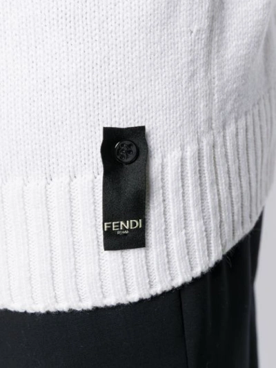 Shop Fendi Ff Logo Jumper In White