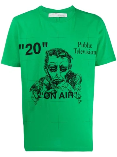 Shop Off-white Public Television T-shirt In Green