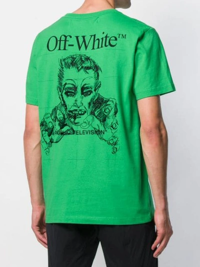 Shop Off-white Public Television T-shirt In Green