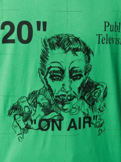 Shop Off-white Public Television T-shirt In Green