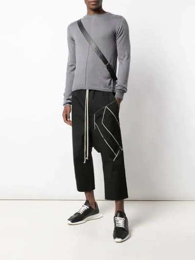 Shop Rick Owens Long Sleeved Sweater In Blue
